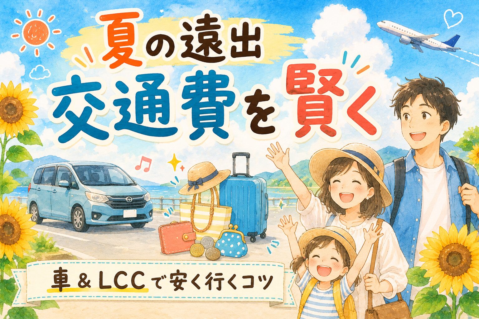 夏の遠出 交通費を賢く 車とLCCで安く行くコツ