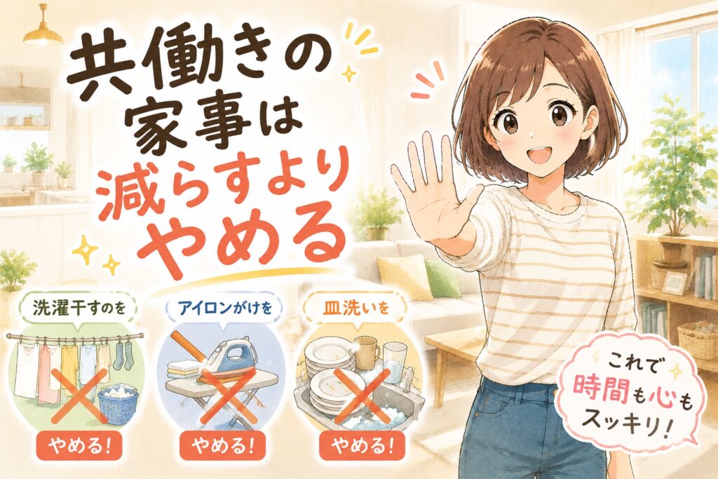 共働きの家事は減らすよりやめる