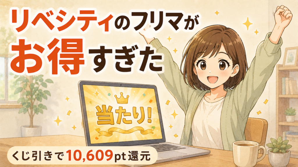 リベシティのフリマがお得すぎた|くじ引きで10,609pt還元