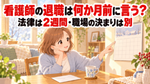 看護師の退職は何か月前に言う？ 法律は2週間・職場の決まりは別